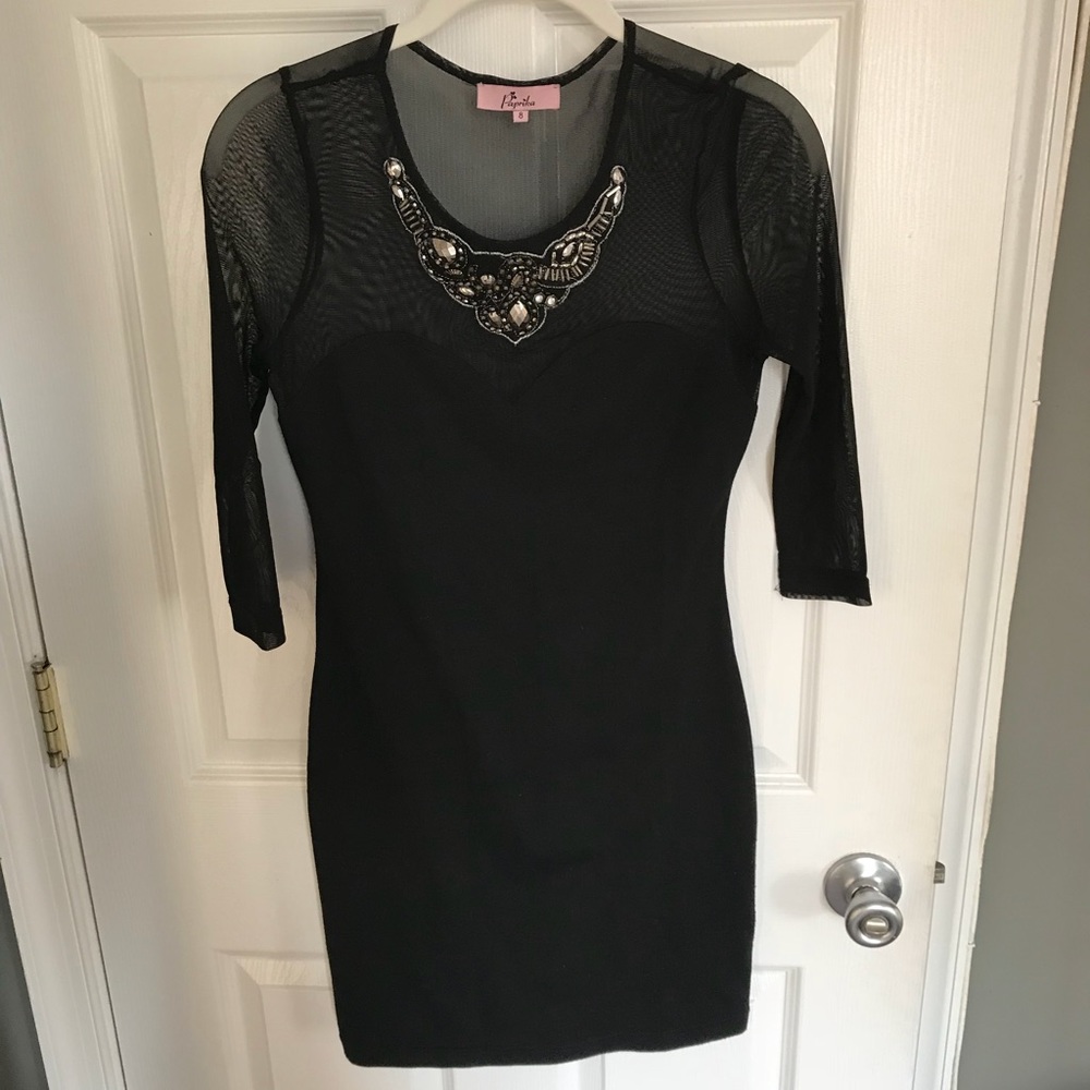 Black mesh dress